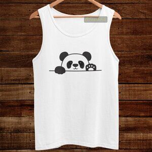 🆕Panda Bear Hi Wave White Tank Top